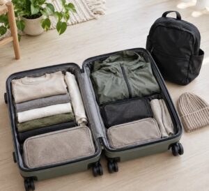 how to pack light for a trip with cold mornings and hot afternoons