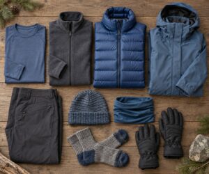 how to layer clothes for a cold weather hike