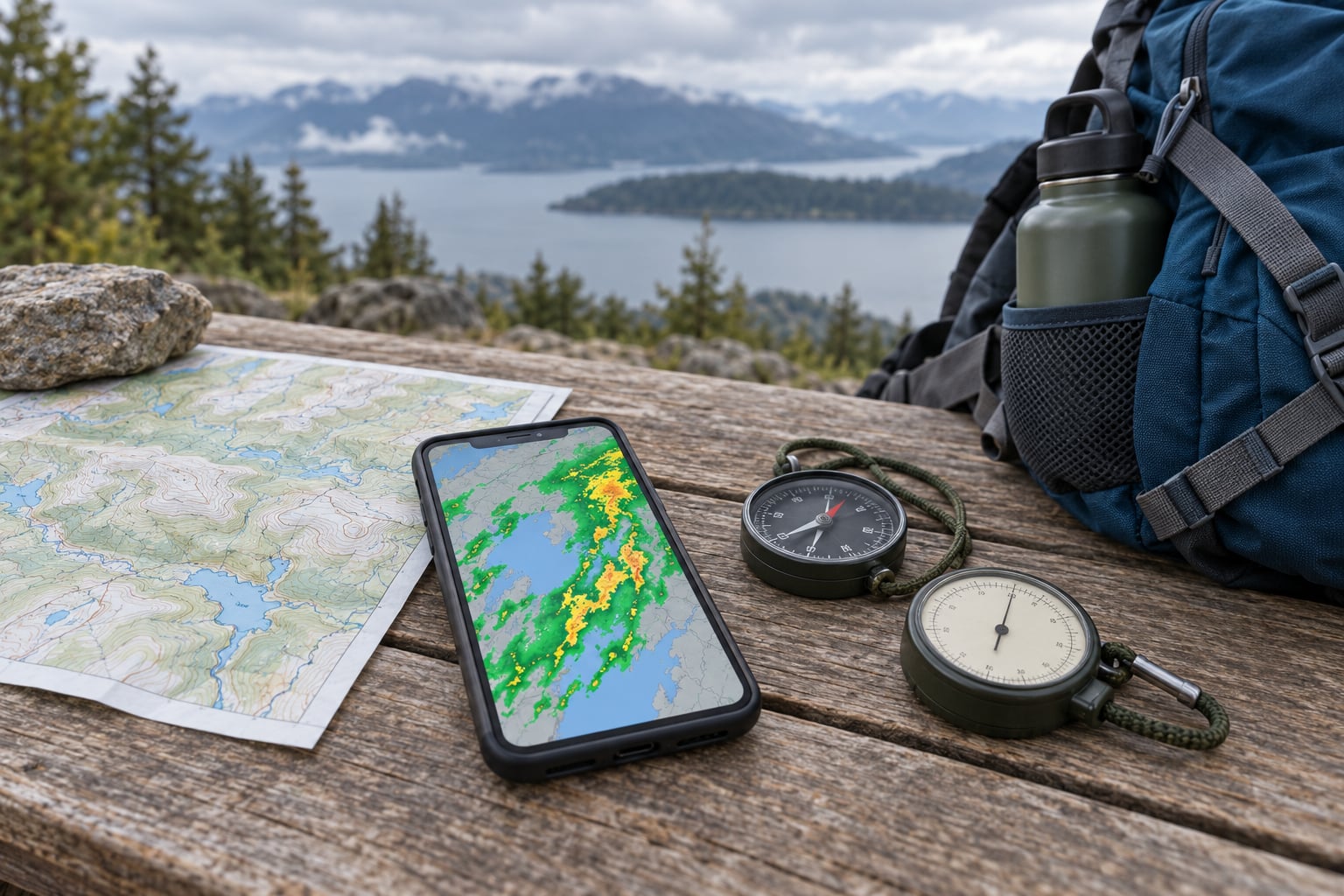 how to read a weather radar before a hike