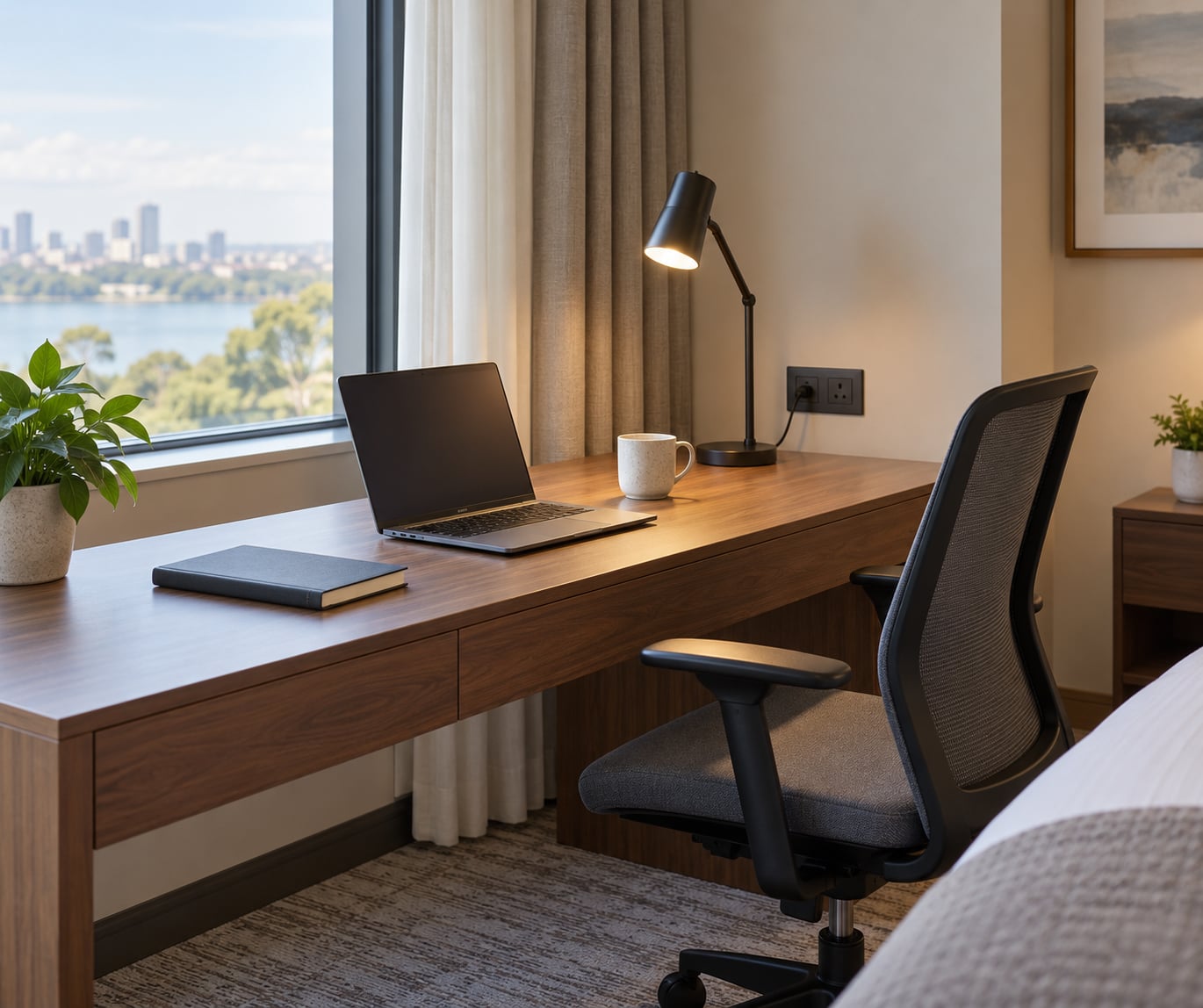 how to find a hotel room with a real desk for remote work