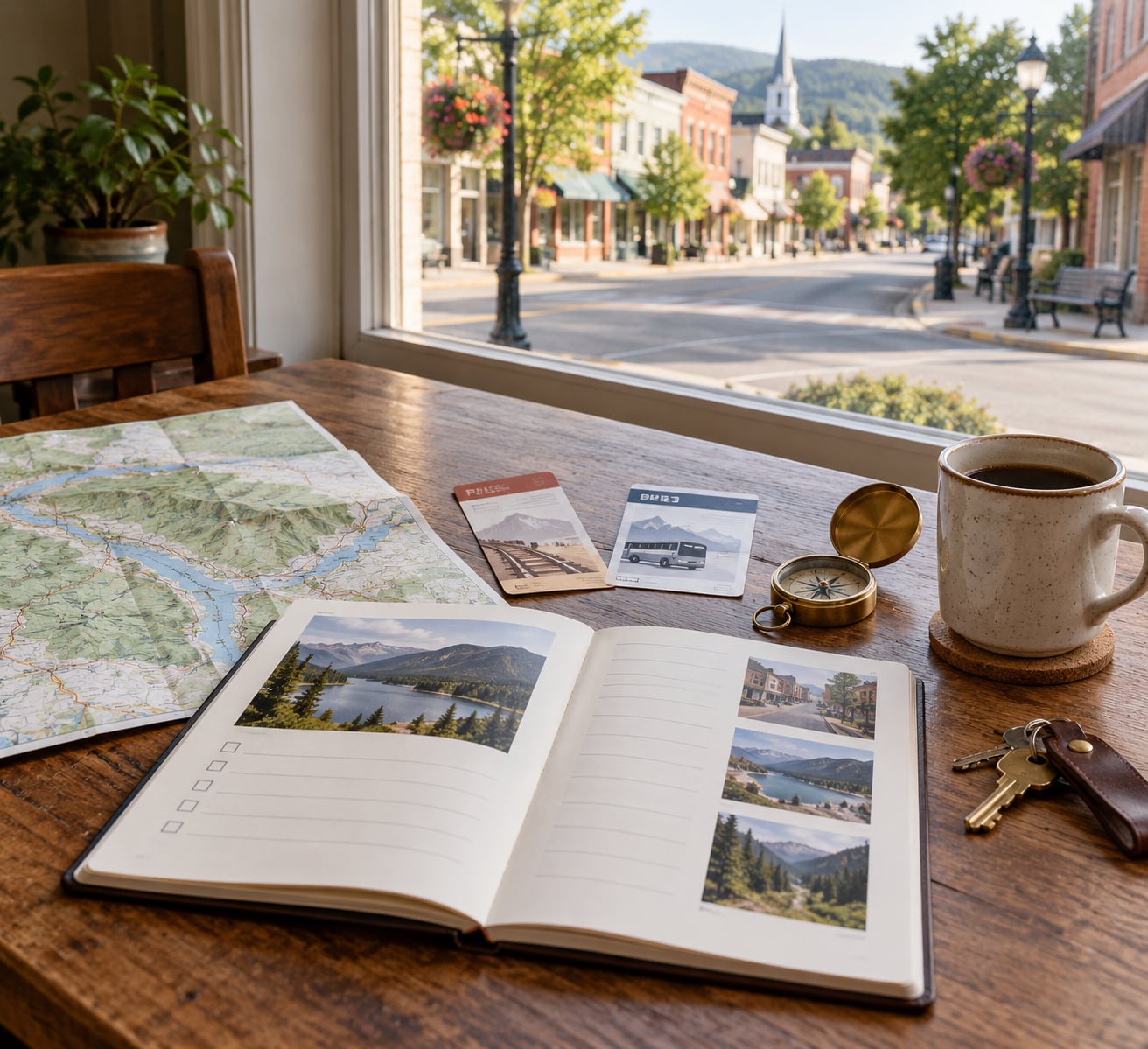 how to get from an airport to a small town without a car