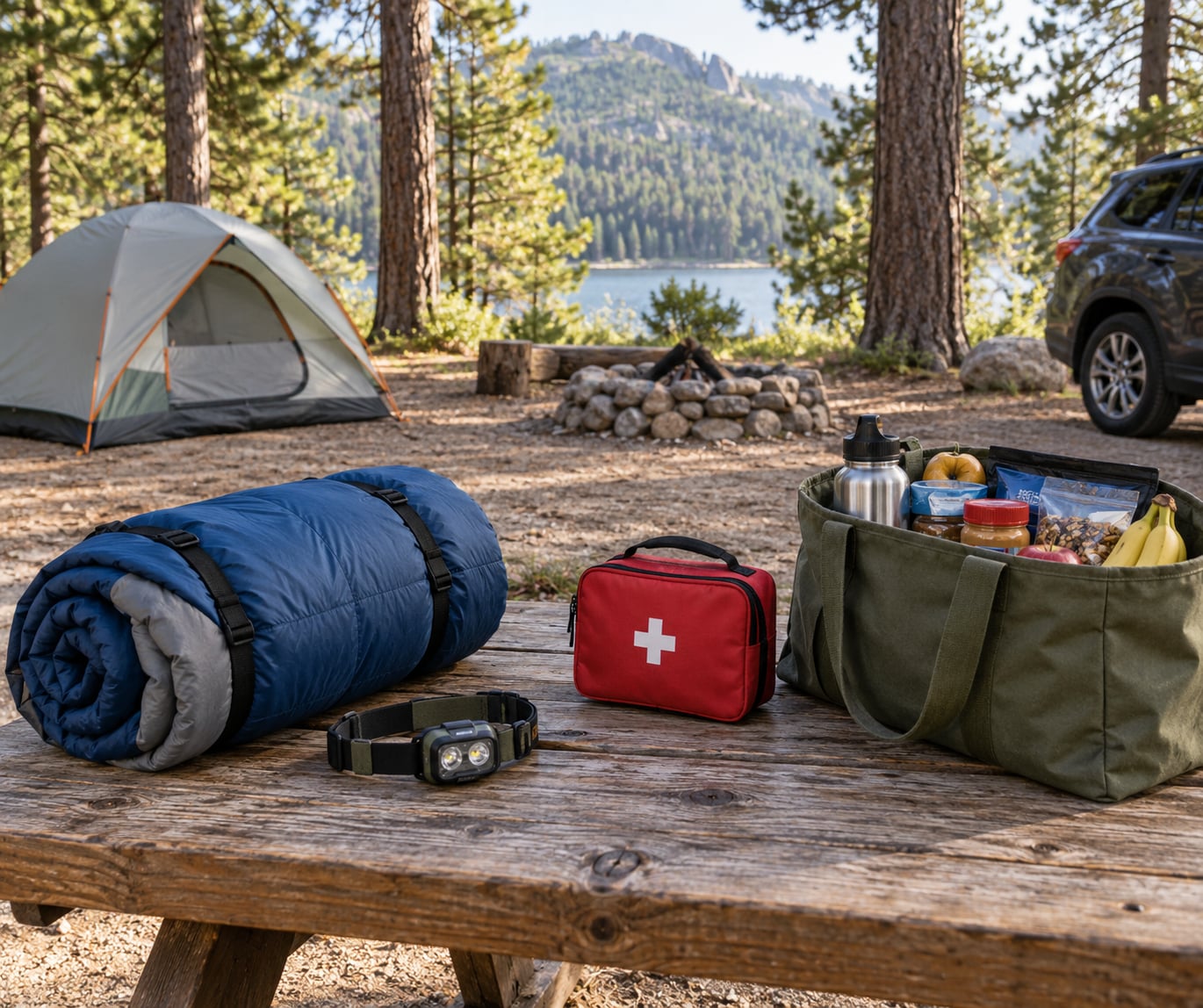 how to plan a first camping trip without buying everything