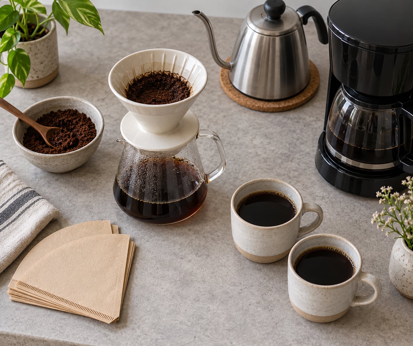 what is the difference between pour over and drip coffee