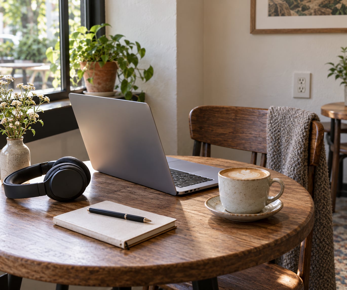 cafe etiquette for working on a laptop