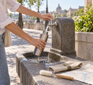 how to travel with a reusable water bottle and refill it anywhere