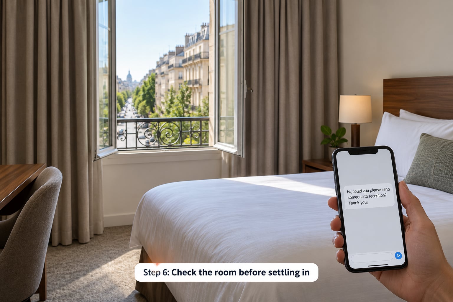 Step 6: Check the room before settling in