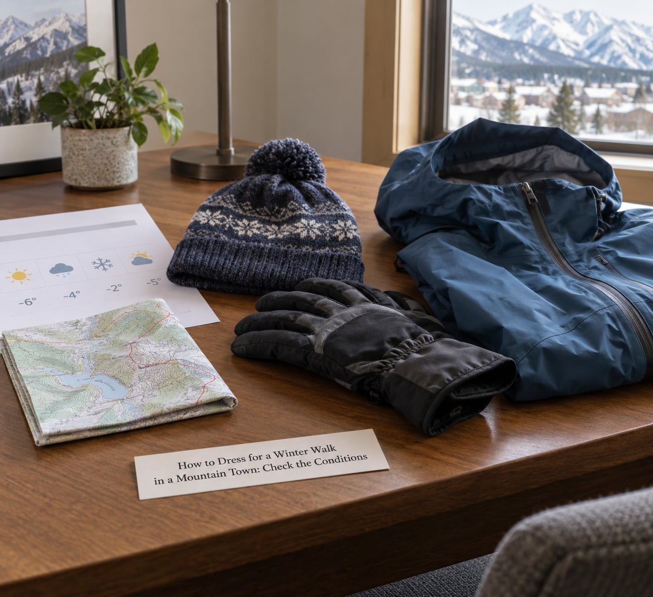 How to Dress for a Winter Walk in a Mountain Town: Check the Conditions