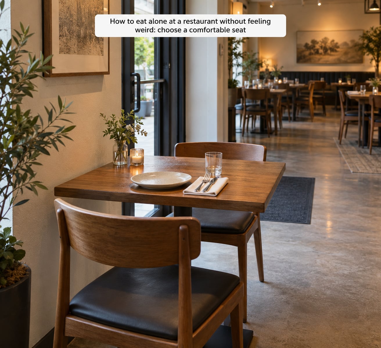 How to eat alone at a restaurant without feeling weird: choose a comfortable seat