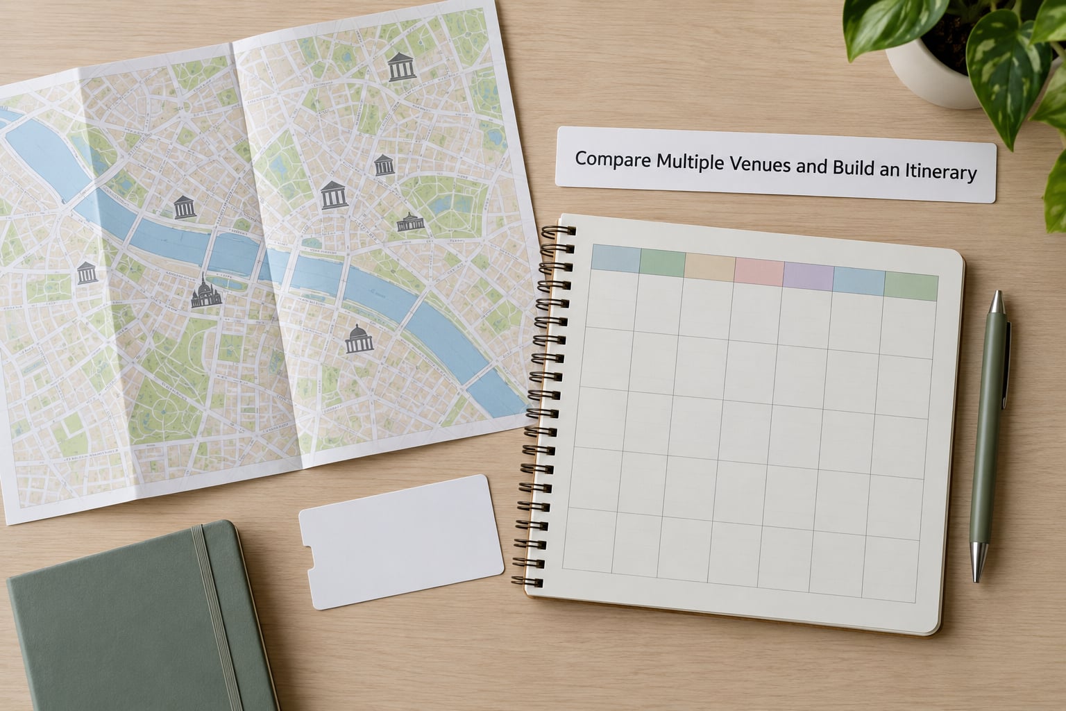 Compare Multiple Venues and Build an Itinerary