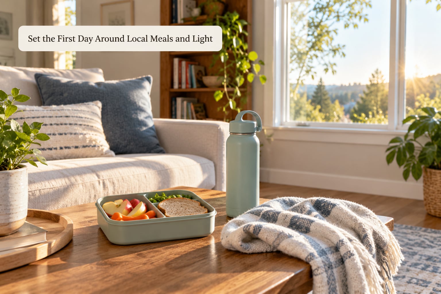 Set the First Day Around Local Meals and Light