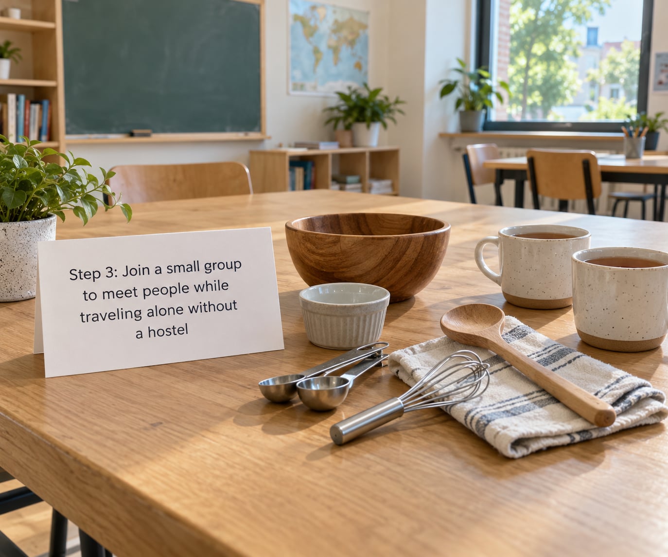 Step 3: Join a small group to meet people while traveling alone without a hostel