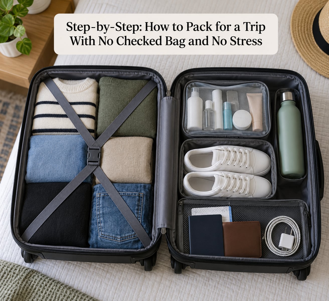 Step-by-Step: How to Pack for a Trip With No Checked Bag and No Stress