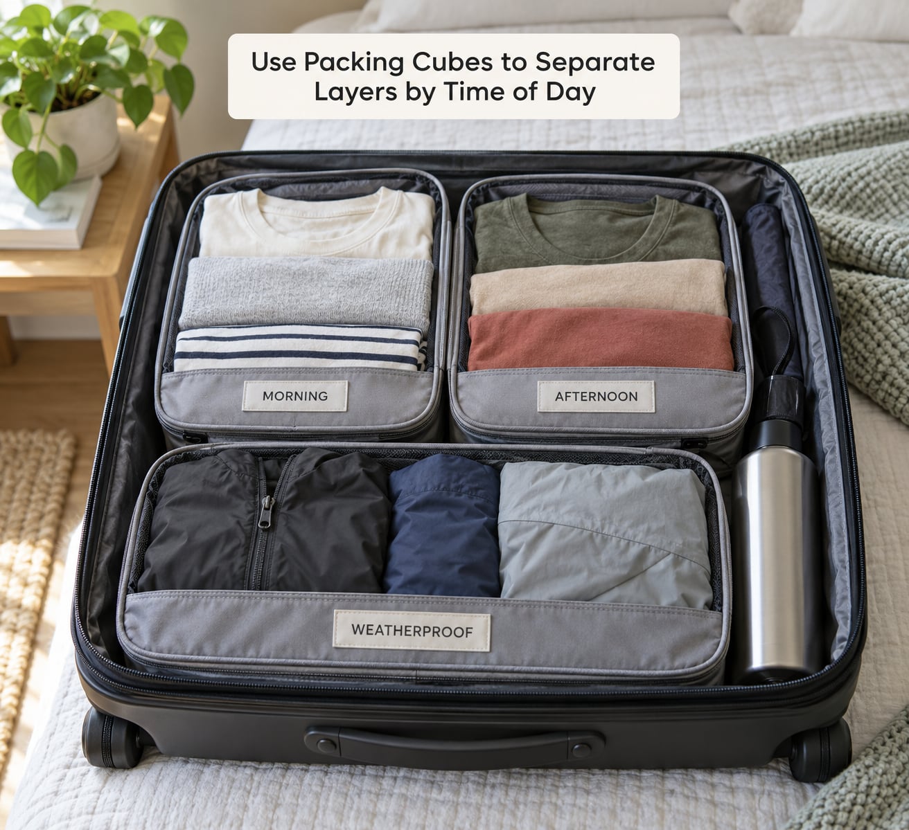 Use Packing Cubes to Separate Layers by Time of Day