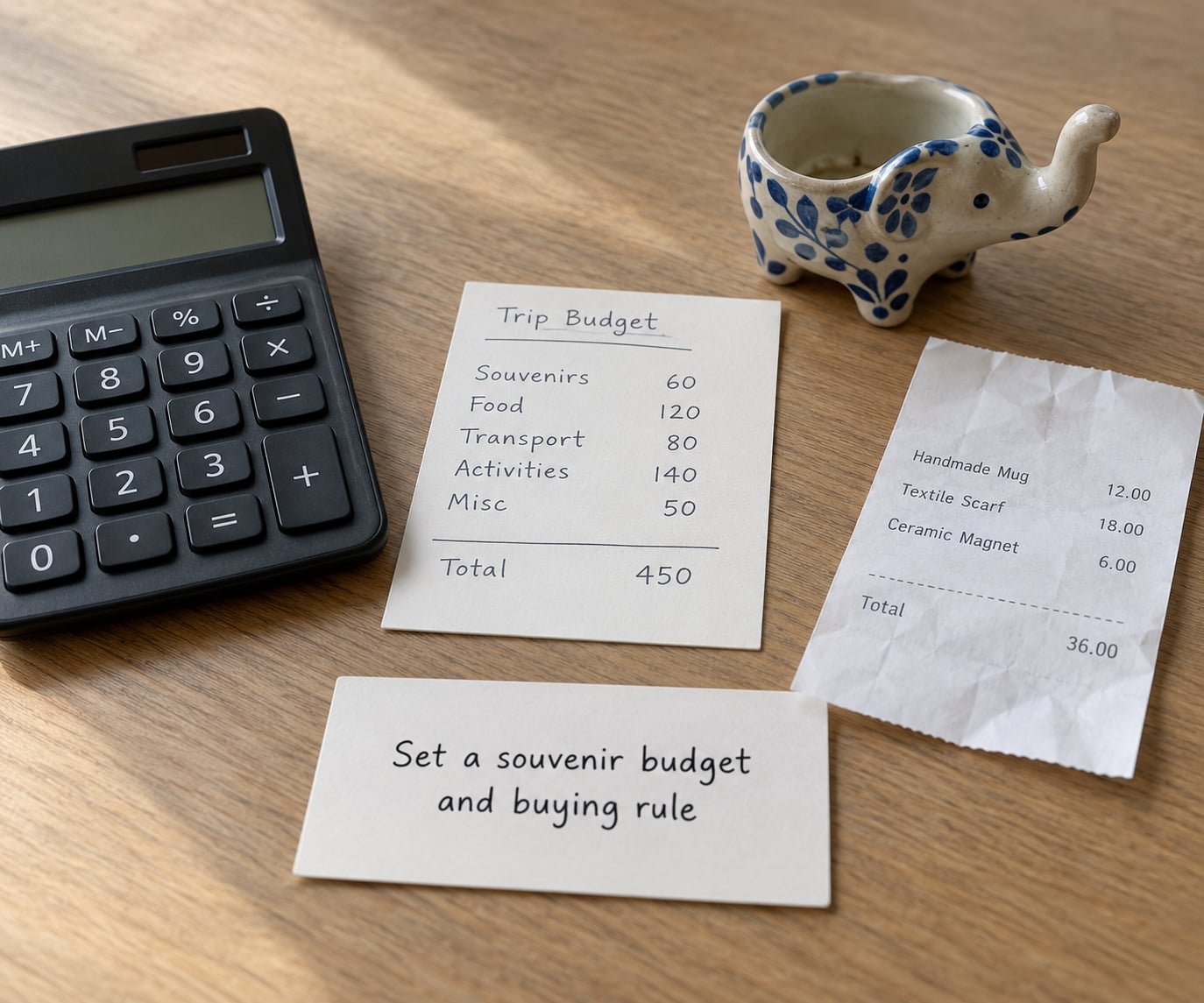 Set a souvenir budget and buying rule