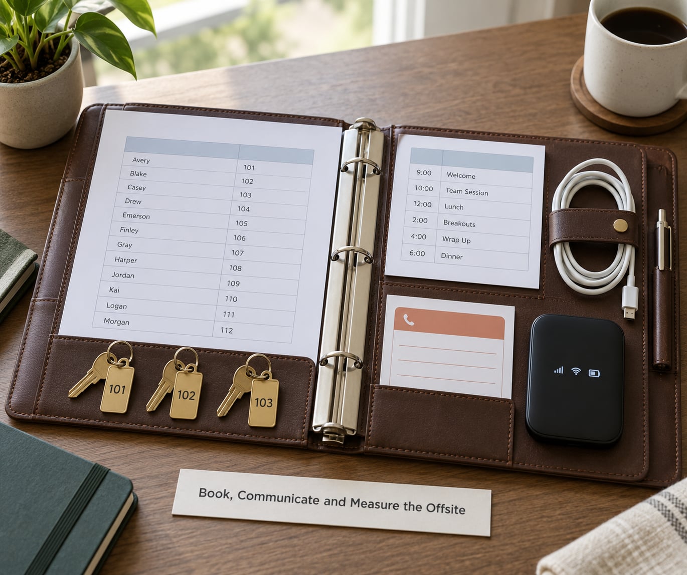 Book, Communicate and Measure the Offsite