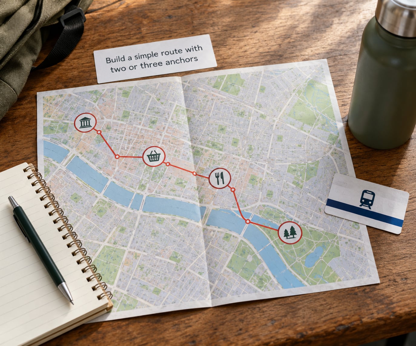 Build a simple route with two or three anchors