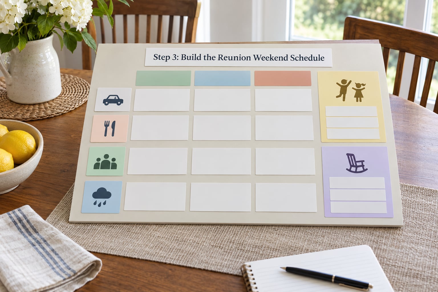 Step 3: Build the Reunion Weekend Schedule