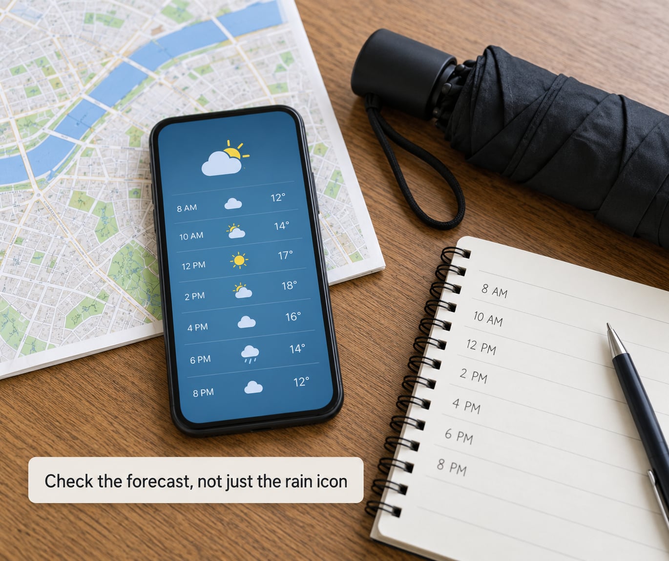 Check the forecast, not just the rain icon