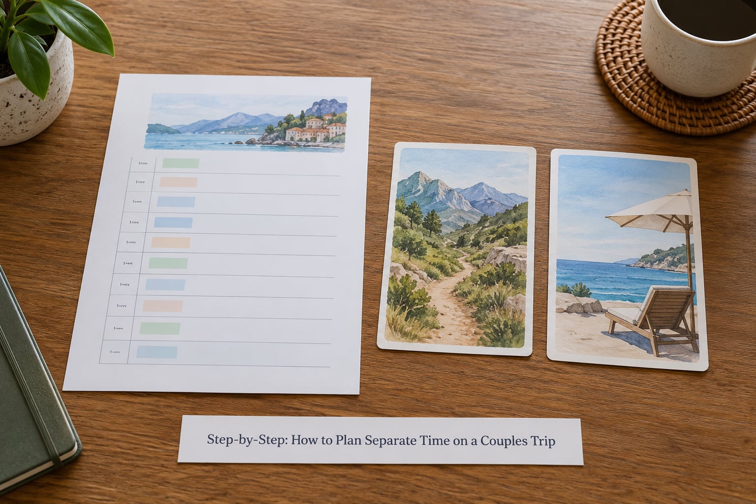Step-by-Step: How to Plan Separate Time on a Couples Trip