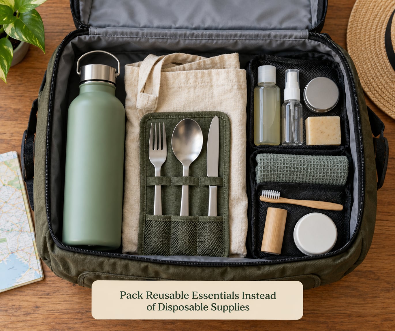 Pack Reusable Essentials Instead of Disposable Supplies