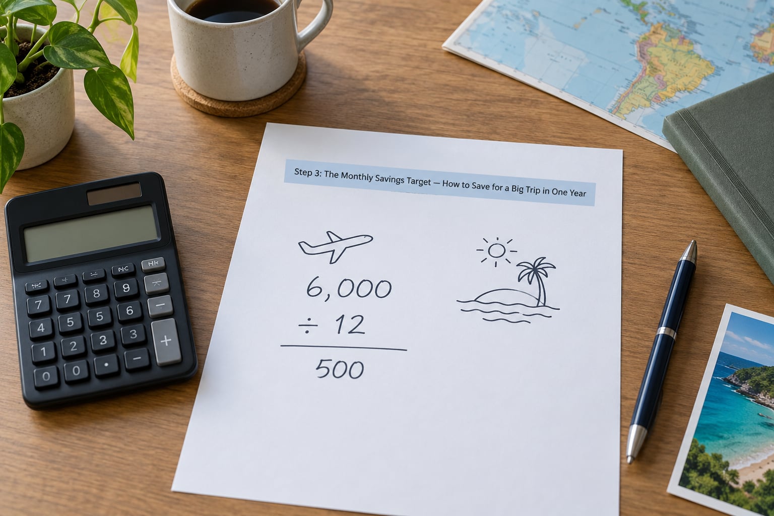 Step 3: The Monthly Savings Target — How to Save for a Big Trip in One Year