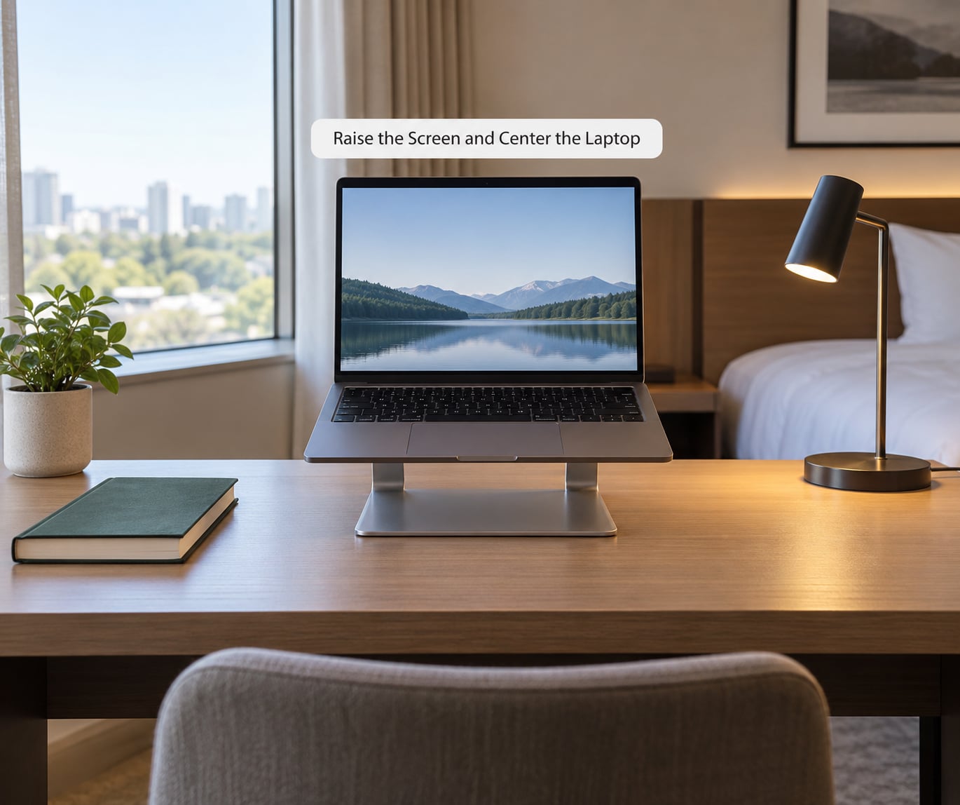 Raise the Screen and Center the Laptop