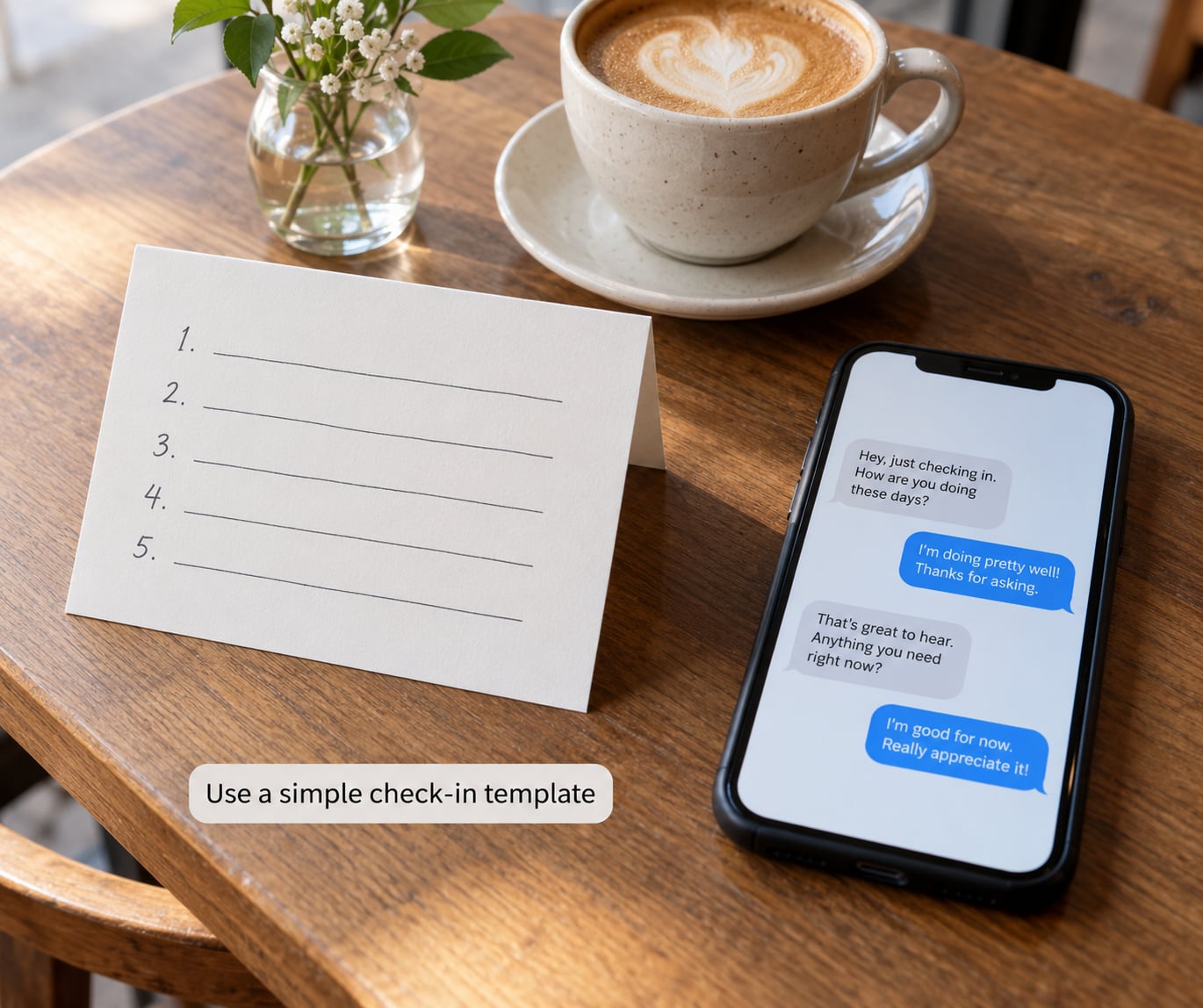 Use a simple check-in template