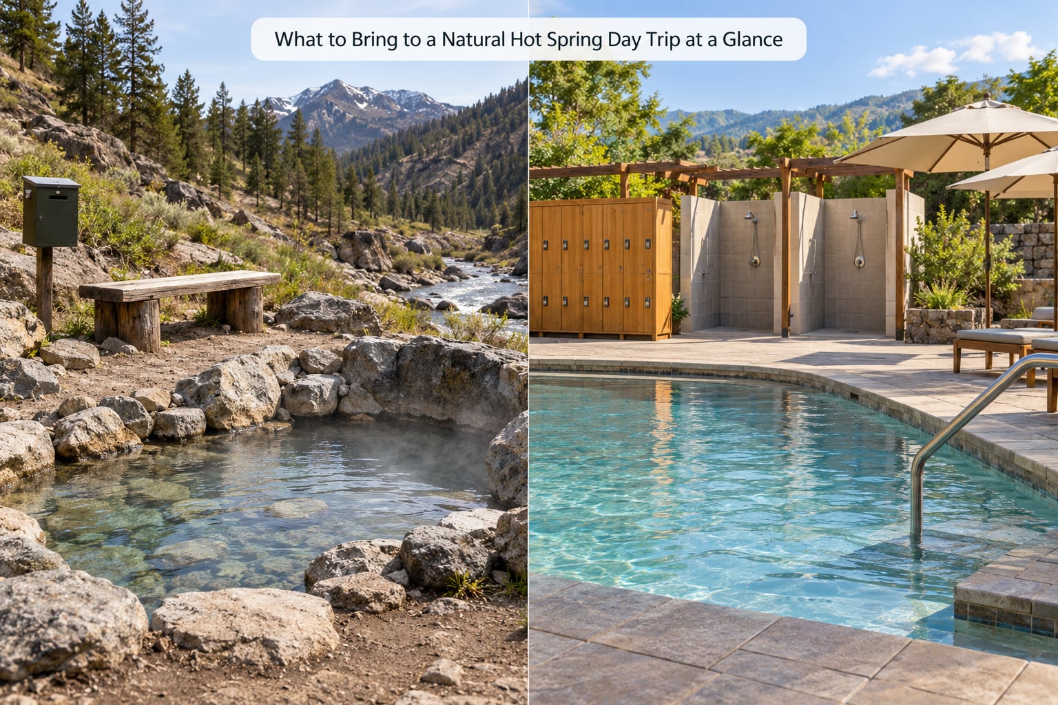 What to Bring to a Natural Hot Spring Day Trip at a Glance